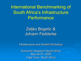 International Benchmarking of Infrastructure Performance