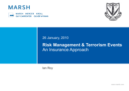 Risk Management & Terrorism Events An Insurance Approach