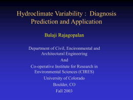 Low Frequency Hydroclimate Variability : Diagnosis and