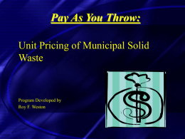 Pay As You Throw - Mississippi Department of Environmental