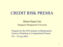 CREDIT RISK PREMIA - National University of Singapore