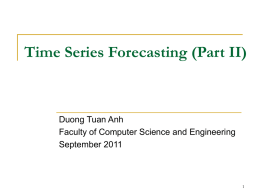 Time Series Forecasting (Part II)
