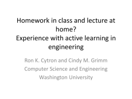 Homework in class and lecture at home? Experience with
