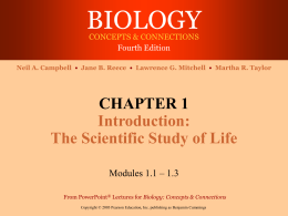 CHAPTER 1 Introduction: The Scientific Study of Life