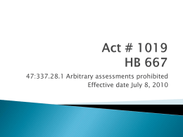 Act # 1019 HB 667 Nowlin