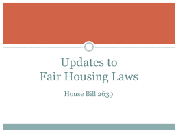 Updates to Fair Housing Laws