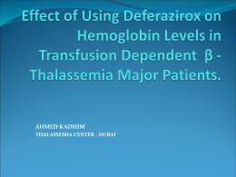 Effect of Using Deferazirox on Hemoglobin Levels in