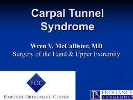Carpal Tunnel Syndrome - Edmonds Orthopedic Center