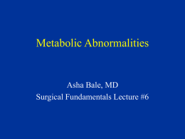 Metabolic Abnormalities - Rutgers New Jersey Medical School