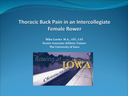 Thoracic Back Pain in an Intercollegiate Female Rower