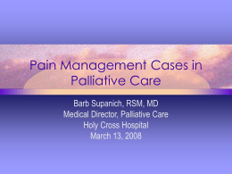 Pain Management Cases in Palliative Care