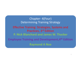 Determining Training Strategy