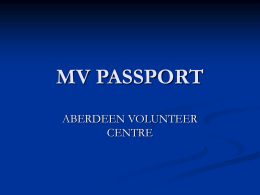 MV PASSPORT - Volunteer Centre Aberdeen