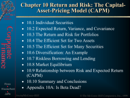 Risk and Return - www.bulentsenver.com