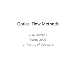 Optical Flow Methods - University of Delaware