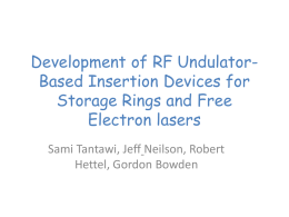 Development of RF Undulator-Based Insertion Devices for