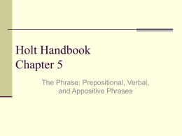 Holt Handbook Chapter 5