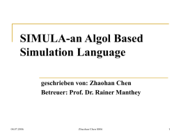 SIMULA - an Algol Based Simulation Language