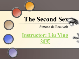 The Second Sex Simone de Beauvoir