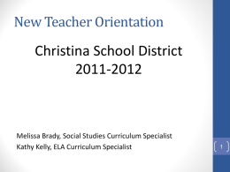 New Teacher Orientation - Christina School District