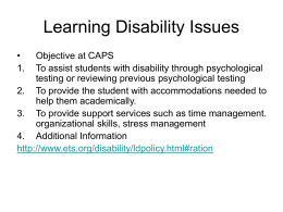 Learning Disability - Florida Institute of Technology