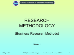 Research Methodology PowerPoint Slides for Week 01