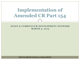 Blueprint for ELL Success and Amended CR Part 154
