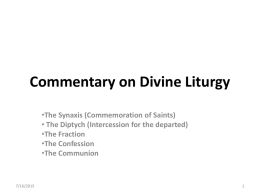 Commentary on Divine Liturgy