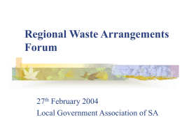 Regional Waste Arrangements Forum