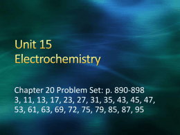 Unit 15 Electrochemistry