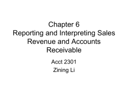 Chapter 6 Reporting ad Interpreting Sales Revenue and