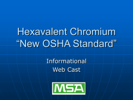 Hexavalent Chromium New Standard