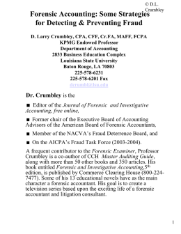 Larry Crumbley Presentation