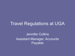 Travel Regulations at UGA