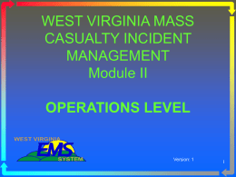 VIRGINIA MASS CASUALTY INCIDENT MANAGEMENT Module II