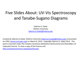 Five Slides About: UV-Vis Spectroscopy and Tanabe