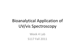 Bioanalytical Application of UV/vis Spectroscopy