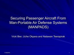 Protecting Airlines Against MANPADs