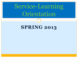 Service-Learning Orientation - Berkshire Community College