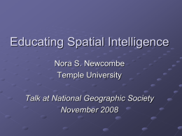Hoe Education Shortchanges Spatial Intelligence: A Problem