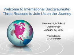 Introduction to International Baccalaureate
