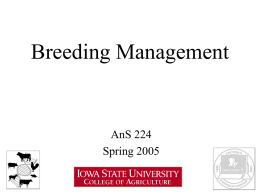 Canine Breeding Management - Department of Animal Science