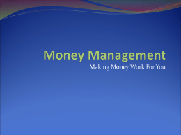 Money Management - Center for Academic Programs
