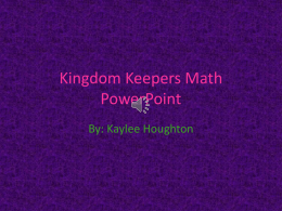 Kingdom keepers math project - POLK-FL