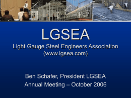 LGSEA Light Gauge Steel Engineers Association (www.lgsea