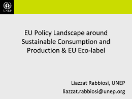EU Policy Landscape on SCP & EU Eco