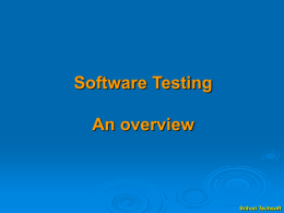 Software Testing An overview