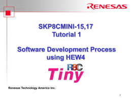 SKP16C26 Tutorial 1, Renesas Software Development Process