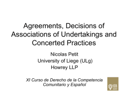 Agreements, Decisions of Associations of Undertakings and