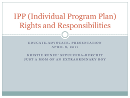 IPP (Individual Program Plan) Rights and Responsibilities